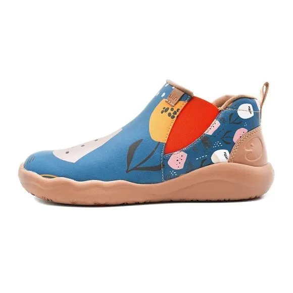 UIN Women's High Top Ankle Boots Walking Shoes (Granada Flower In the Lake)