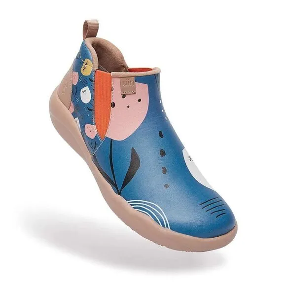 UIN Women's High Top Ankle Boots Walking Shoes (Granada Flower In the Lake)