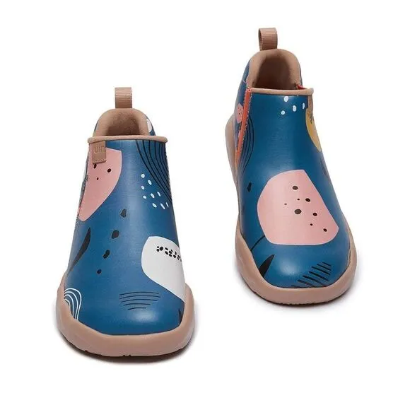 UIN Women's High Top Ankle Boots Walking Shoes (Granada Flower In the Lake)
