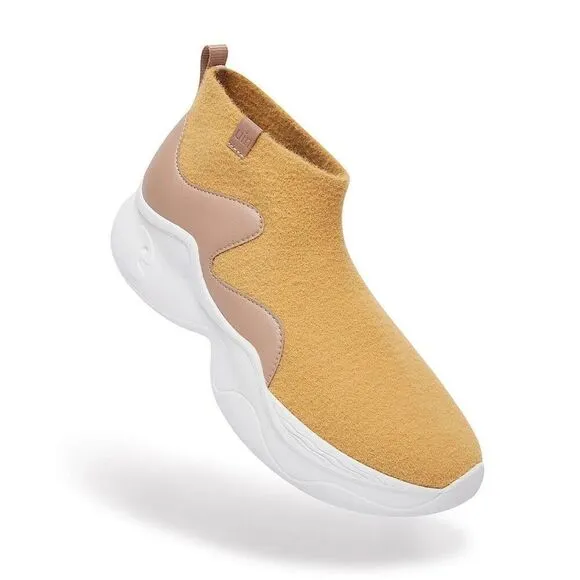 UIN Women's Walking Shoes Casual Chunky Sneaker (GOLDENROD PALMA II )