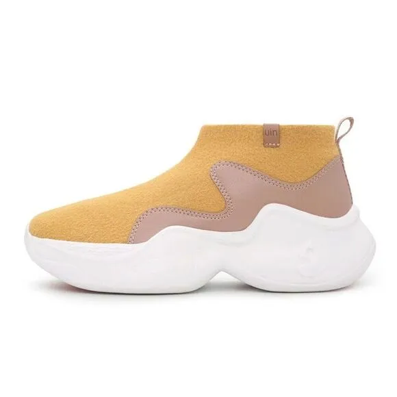 UIN Women's Walking Shoes Casual Chunky Sneaker (GOLDENROD PALMA II )