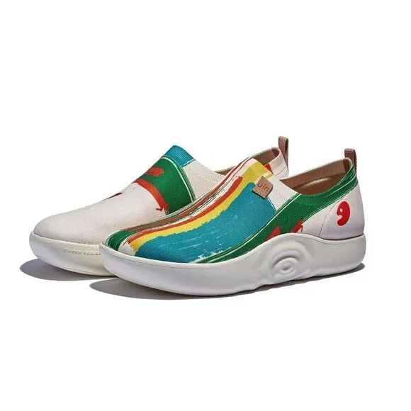 UIN Women's Walking Shoes Slip On Casual Sneaker (Toledo X- Crimson Sunset 3)
