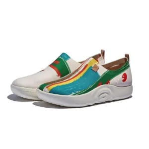 UIN Women's Walking Shoes Slip On Casual Sneaker (Toledo X- Crimson Sunset 3)