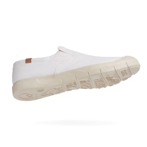 UIN Men's Sneakers Walking Casual Travel Shoes (Pure White Canvas Cadiz )
