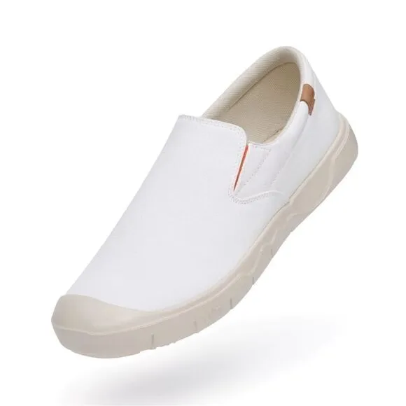 UIN Men's Sneakers Walking Casual Travel Shoes (Pure White Canvas Cadiz )