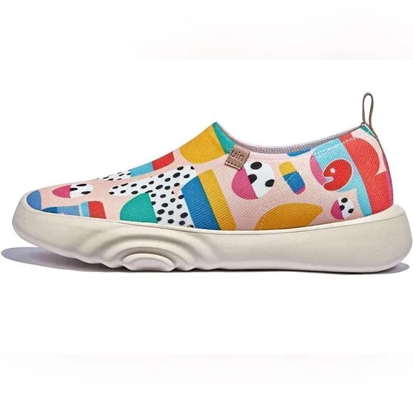 UIN Women's Walking Shoes Slip On Casual Sneaker Toledo ⅩⅤ (Happy Worship 2)