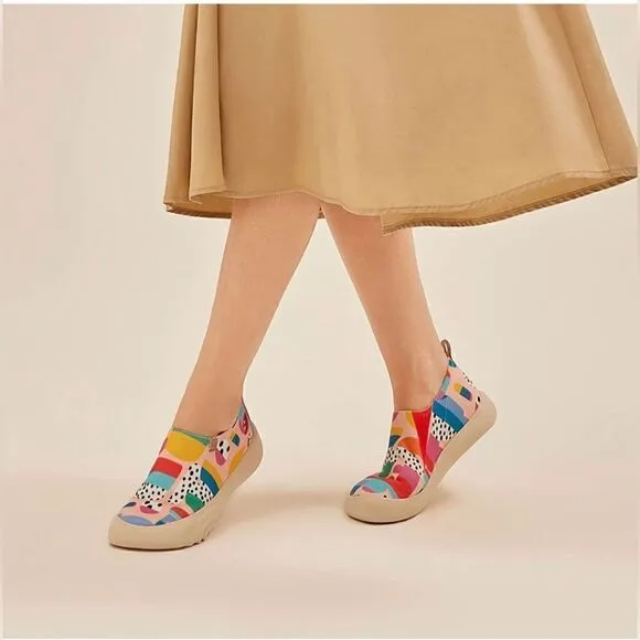 UIN Women's Walking Shoes Slip On Casual Sneaker Toledo ⅩⅤ (Happy Worship 2)