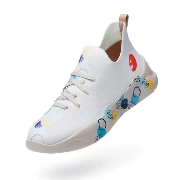 UIN Women's Sneakers Walking Casual Athletic Travel Shoes (dotted Neon)