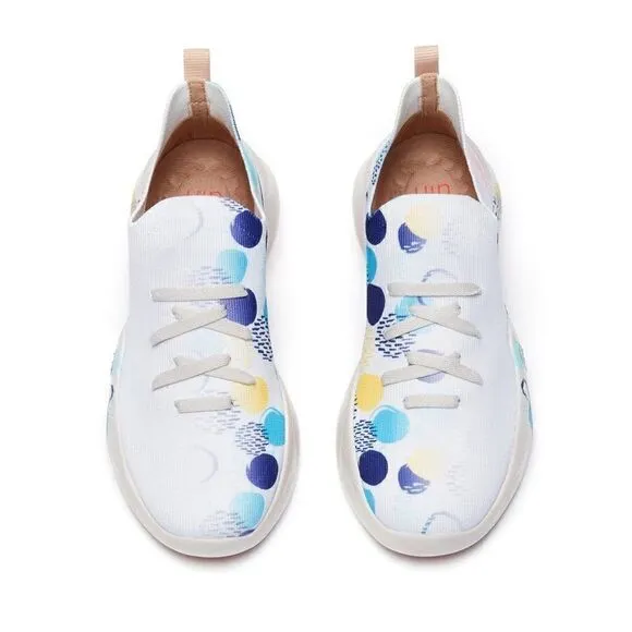 UIN Women's Sneakers Walking Casual Athletic Travel Shoes (dotted Neon)