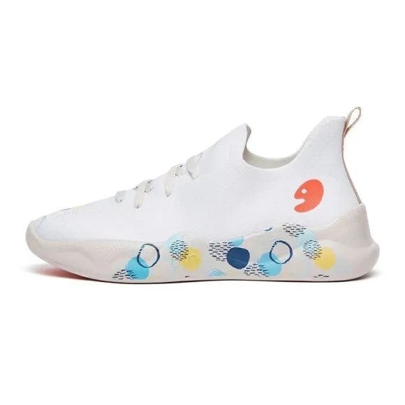 UIN Women's Sneakers Walking Casual Athletic Travel Shoes (dotted Neon)
