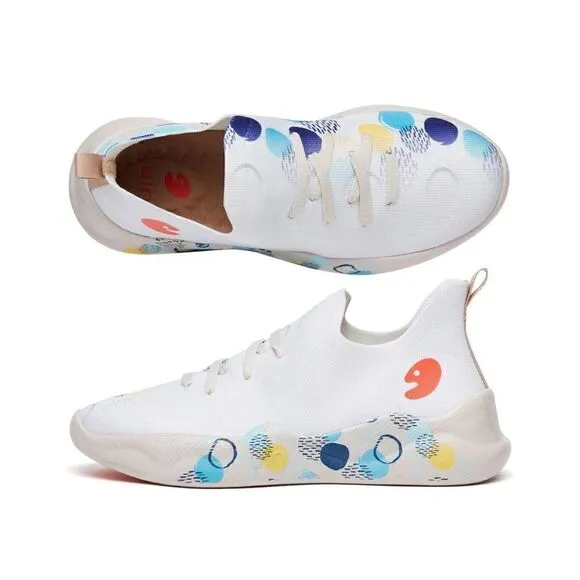 UIN Women's Sneakers Walking Casual Athletic Travel Shoes (dotted Neon)