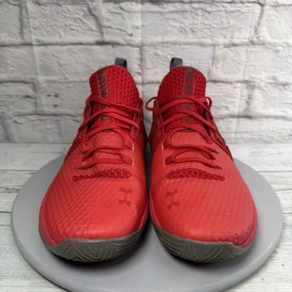 Under Armour Drive 4 Basketball Sneakers Mens 13 Low Red White Shoes Trainers