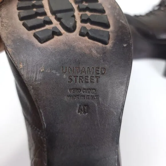 Untamed Street MADISON Ombre Black Lace Up Urban Hiking Boots Women's 10