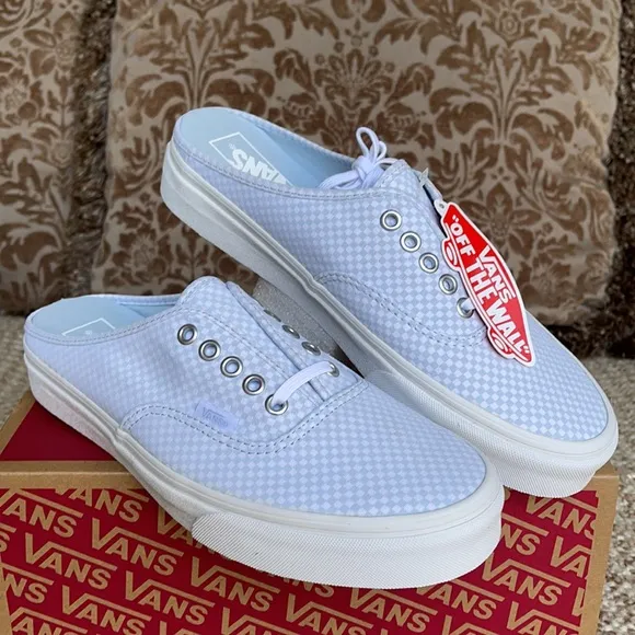 Vans Authentic Mule Pastel Checkerboard Misty Bl W