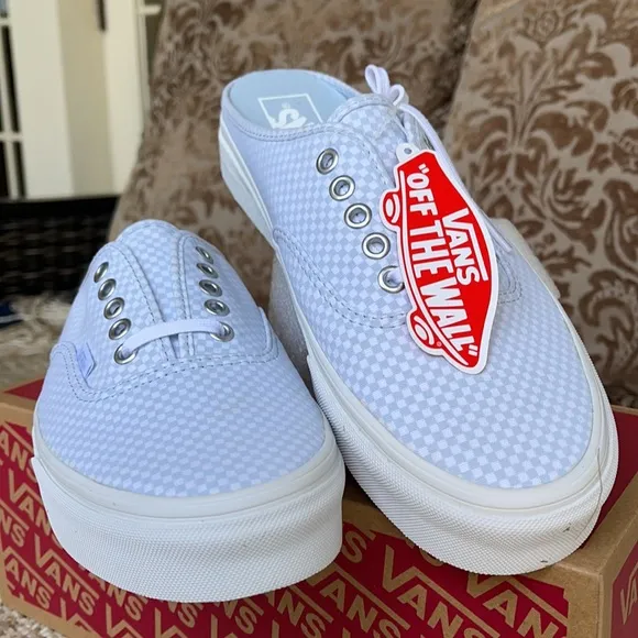 Vans Authentic Mule Pastel Checkerboard Misty Bl W