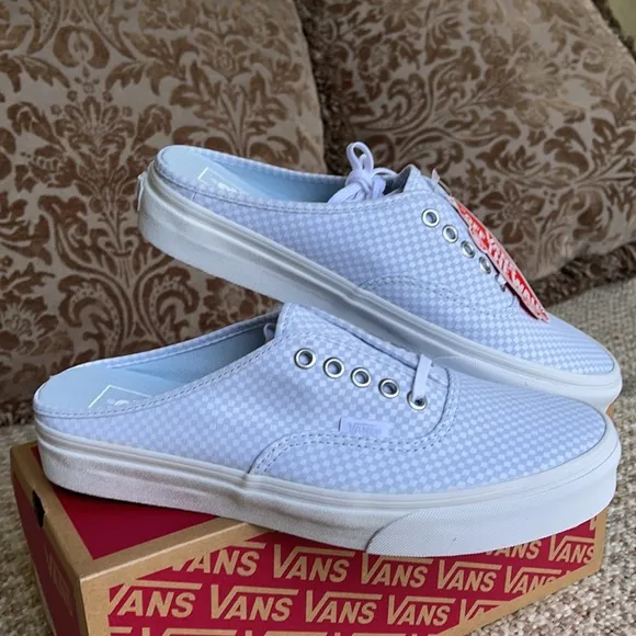 Vans Authentic Mule Pastel Checkerboard Misty Bl W