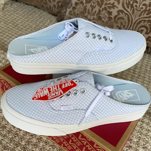 Vans Authentic Mule Pastel Checkerboard Misty Bl W