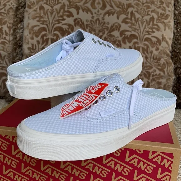 Vans Authentic Mule Pastel Checkerboard Misty Bl W