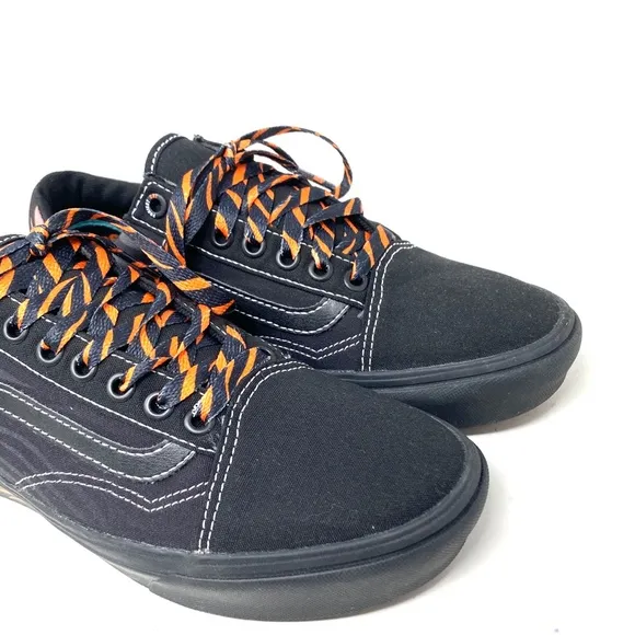 VANS ComfyCush Old Skool Canvas Black Orange Low Shoes Skate For Men VN0A5DYC9KH