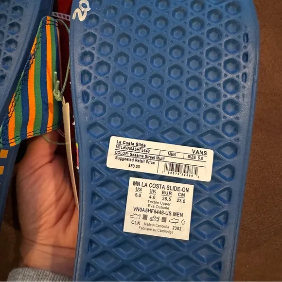 Vans Kids x Sesame Street striped sandals Size 5