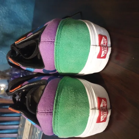 Vans Men's 9.5 Old Skool Statement Multi Block Sneakers Casual Shoes Bla…