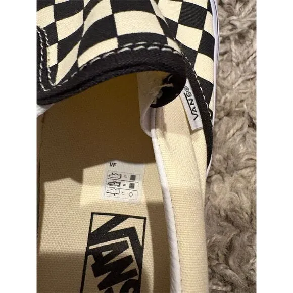 Vans Men's Checkerboard Slip-On Sneakers Black Size 8.5 Casual Shoes