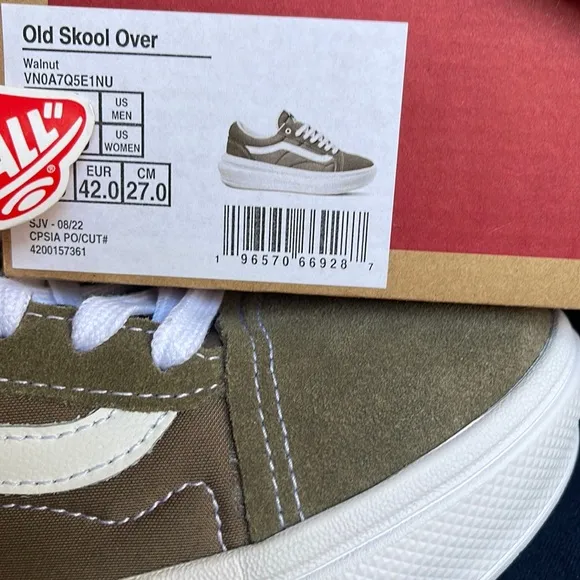Vans Men’s Old Skool OverWalnutVN0A7Q5E1NUplatforms - sneakers