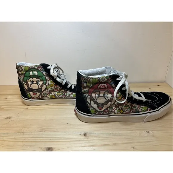 Vans Nintendo Super‎ Mario Game Over Sk8 Hi Top Shoes Sneakers Mens 10.5 EUC H10