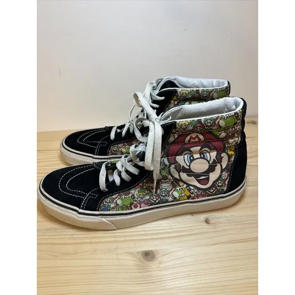 Vans Nintendo Super‎ Mario Game Over Sk8 Hi Top Shoes Sneakers Mens 10.5 EUC H10