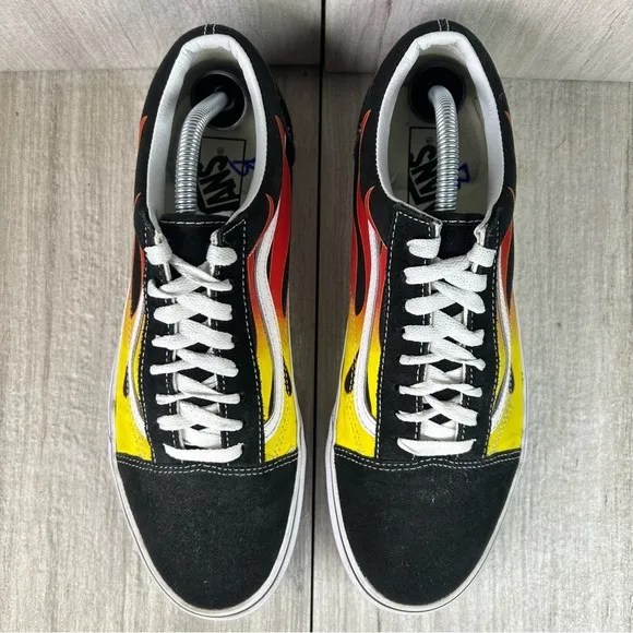 Vans Old Skool Hot Rod Flames Retro Sneakers Lace Up Shoes Mens Size 10
