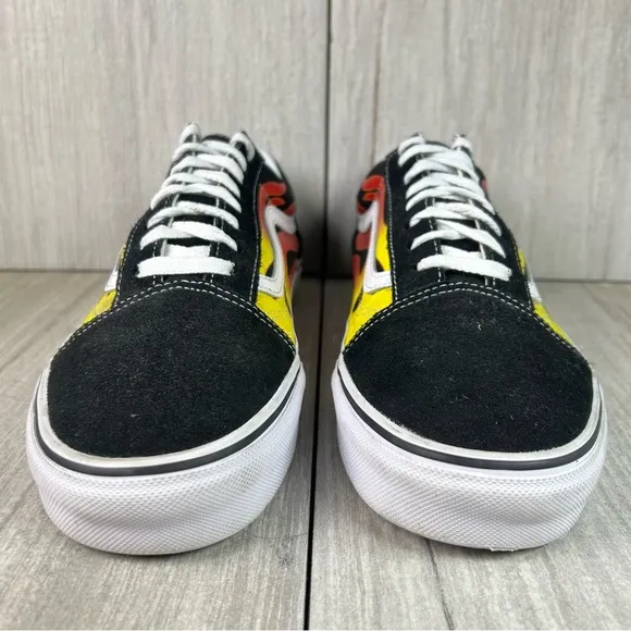 Vans Old Skool Hot Rod Flames Retro Sneakers Lace Up Shoes Mens Size 10