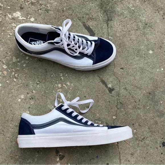Vans Style 36 Classic Sport Shoes Mens 10.5 Women’s 12.5 White Navy Sneakers