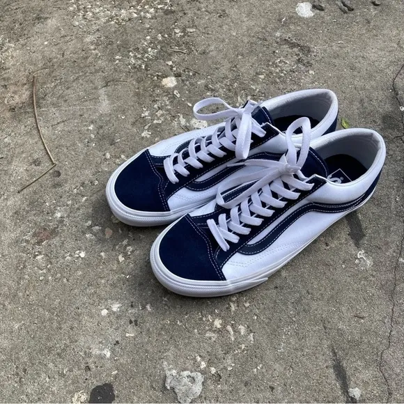 Vans Style 36 Classic Sport Shoes Mens 10.5 Women’s 12.5 White Navy Sneakers