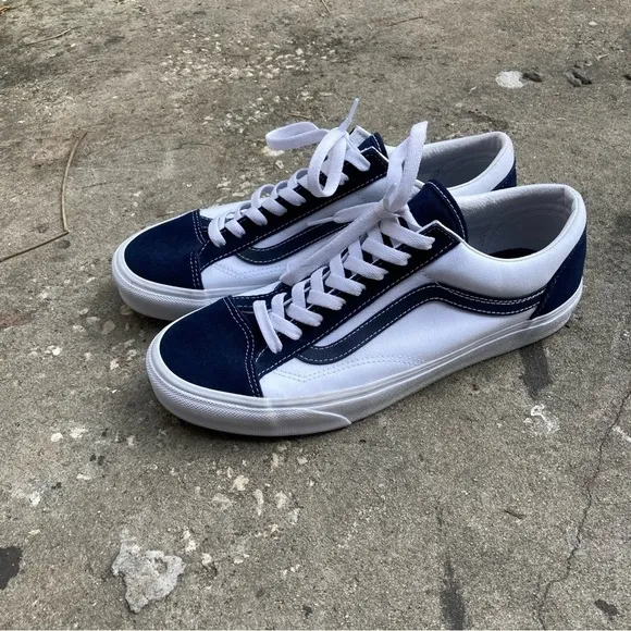 Vans Style 36 Classic Sport Shoes Mens 10.5 Women’s 12.5 White Navy Sneakers