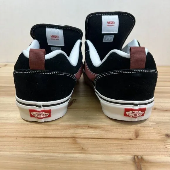 Vans Knu Skool casual skate shoes fat tongue Mens 12 Black Maroon NEW