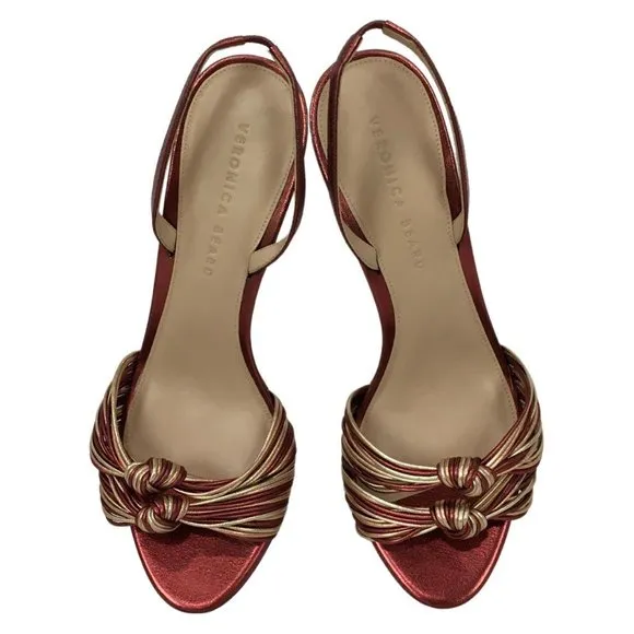 Veronica Beard Women Sandals  Metallic Knot In Gold Bronze Mix Color gi13