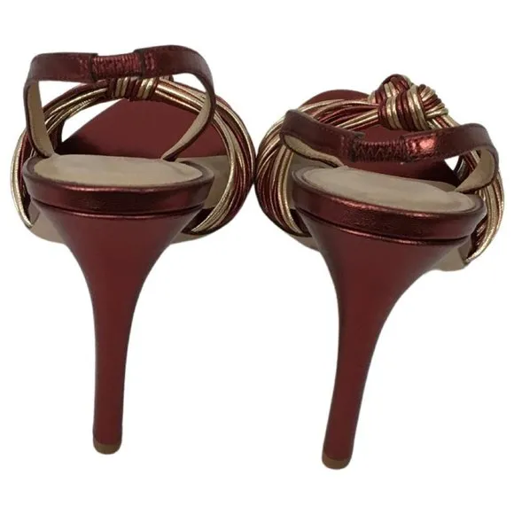 Veronica Beard Women Sandals  Metallic Knot In Gold Bronze Mix Color gi13