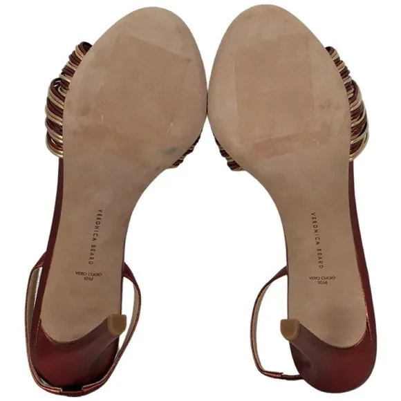 Veronica Beard Women Sandals  Metallic Knot In Gold Bronze Mix Color gi13