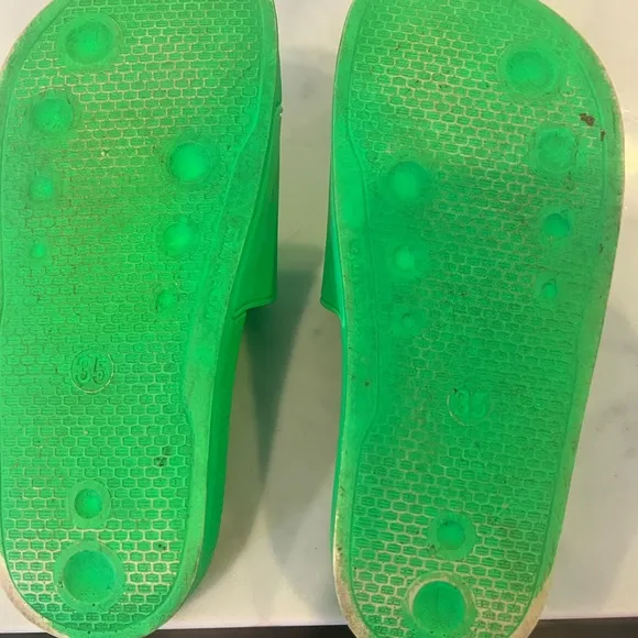 Versace Green Slide Sandals
