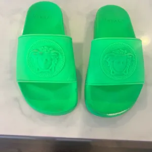 Versace Green Slide Sandals