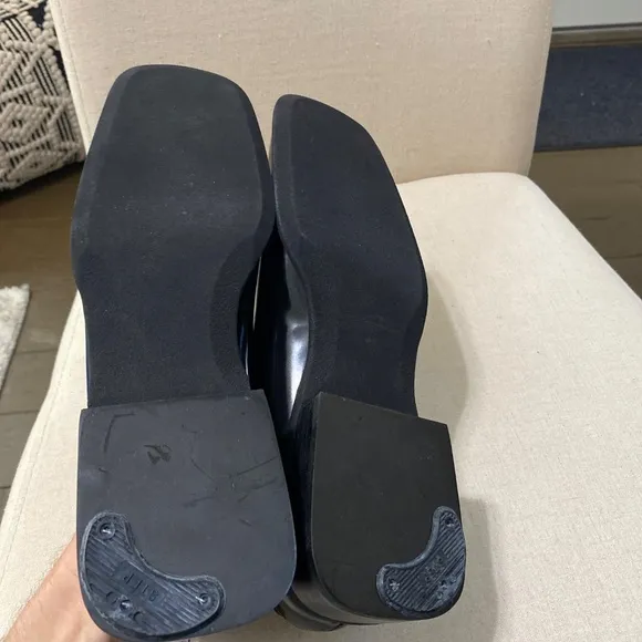 VIA SPIGA made in ITALY leather black square toe dress shoes size 9 womens