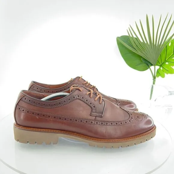 Vince Camuto Kaori Wingtip Oxford Mens Size 13 Brown Leather Lace Up Dress Shoes