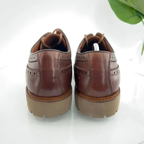 Vince Camuto Kaori Wingtip Oxford Mens Size 13 Brown Leather Lace Up Dress Shoes