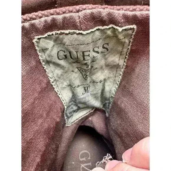 Vintage Guess Los Angeles Boots Denim &amp; Dry Brown Hiking Boots US Size 7