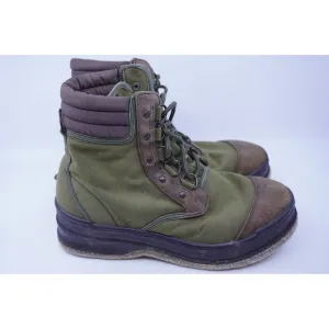 Vintage ORVIS Felt Bottom Boots Mens 9 Ankle Fly Fishing Wading Brown Green