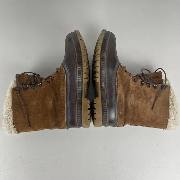 Vintage Sorel Boots Men 10 Kaufman Brown Leather Winter Snow Wool Lined Made USA