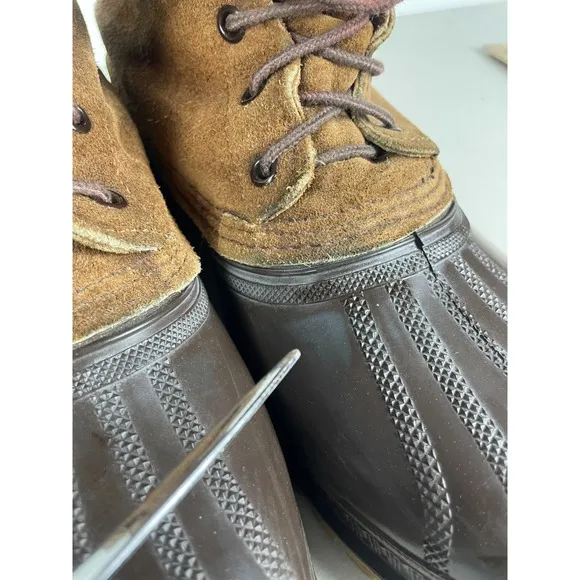 Vintage Sorel Boots Men 10 Kaufman Brown Leather Winter Snow Wool Lined Made USA