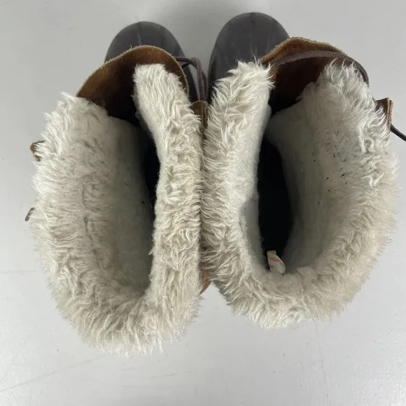 Vintage Sorel Boots Men 10 Kaufman Brown Leather Winter Snow Wool Lined Made USA