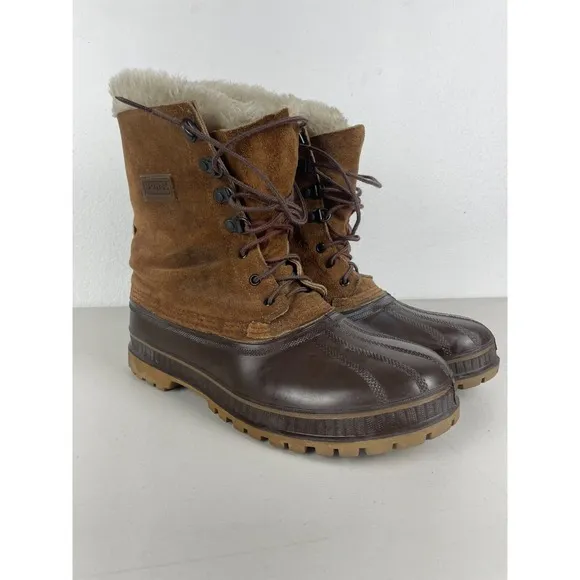 Vintage Sorel Boots Men 10 Kaufman Brown Leather Winter Snow Wool Lined Made USA