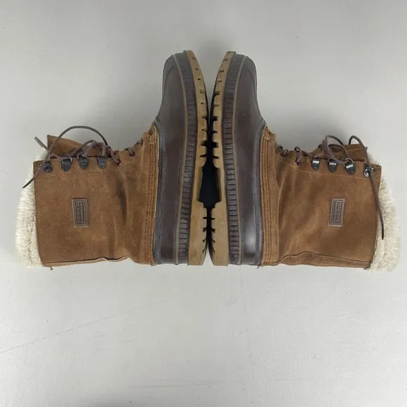 Vintage Sorel Boots Men 10 Kaufman Brown Leather Winter Snow Wool Lined Made USA